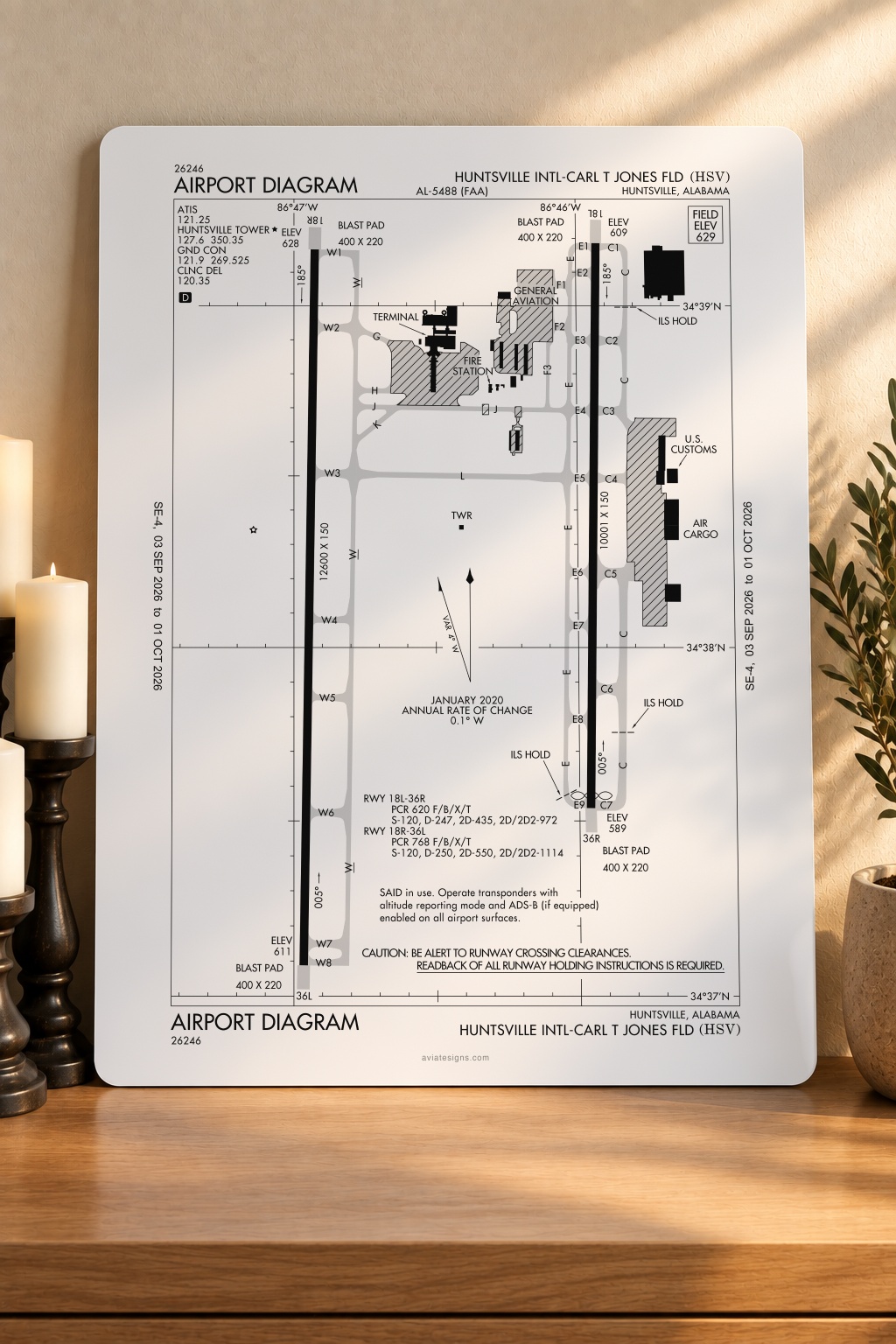 Huntsville KHSV Airport Diagram