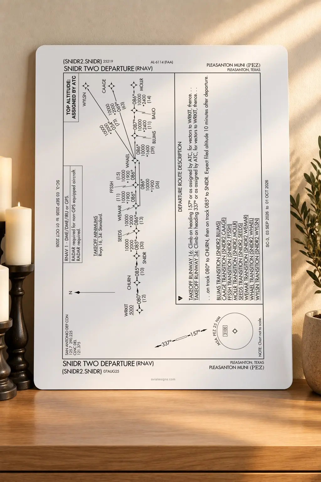 Pleasanton KPEZ SNIDR TWO (RNAV) Departure