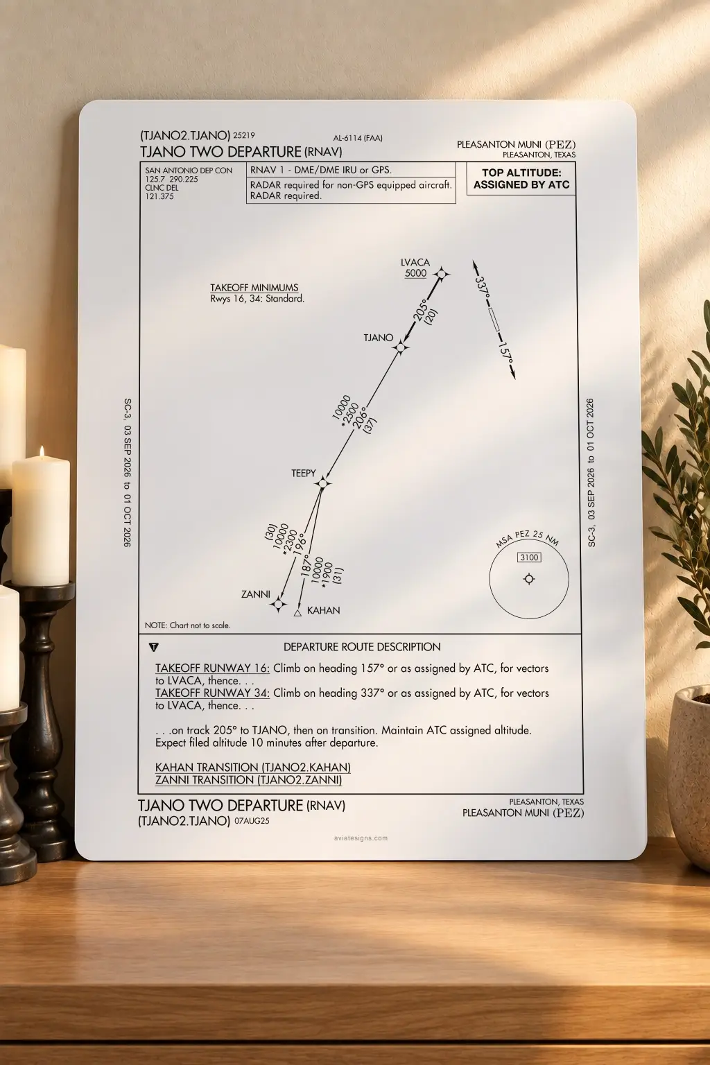 Pleasanton KPEZ TJANO TWO (RNAV) Departure