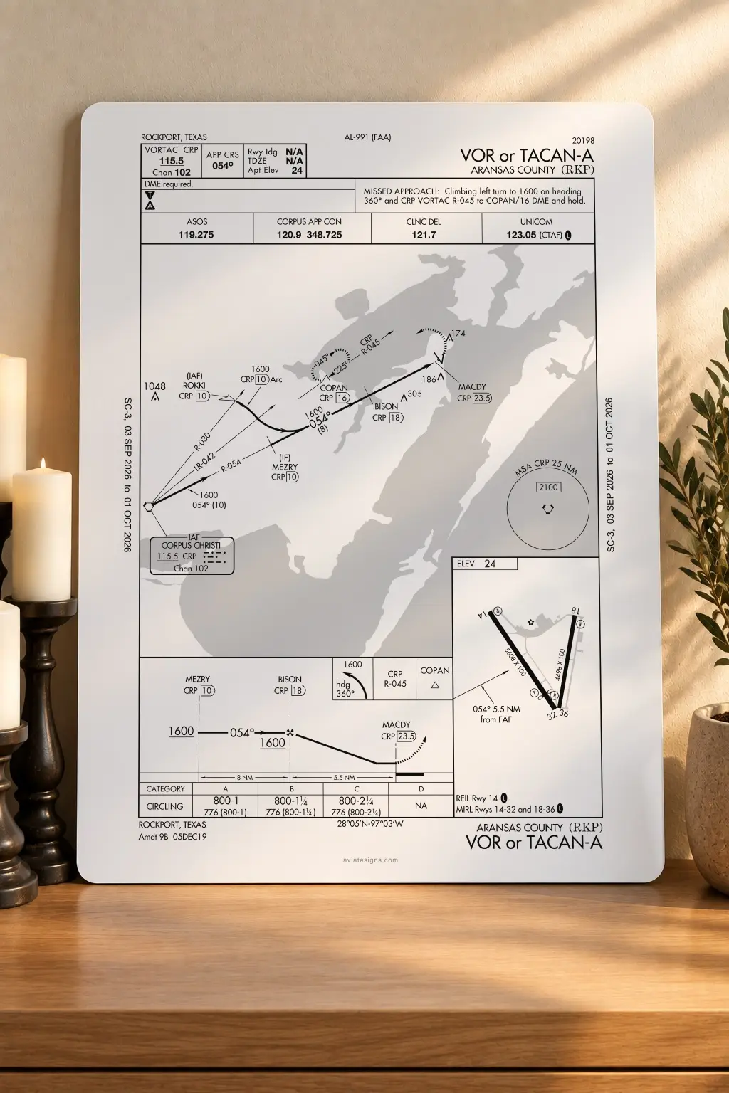 Rockport KRKP VOR OR TACAN-A Approach Plate