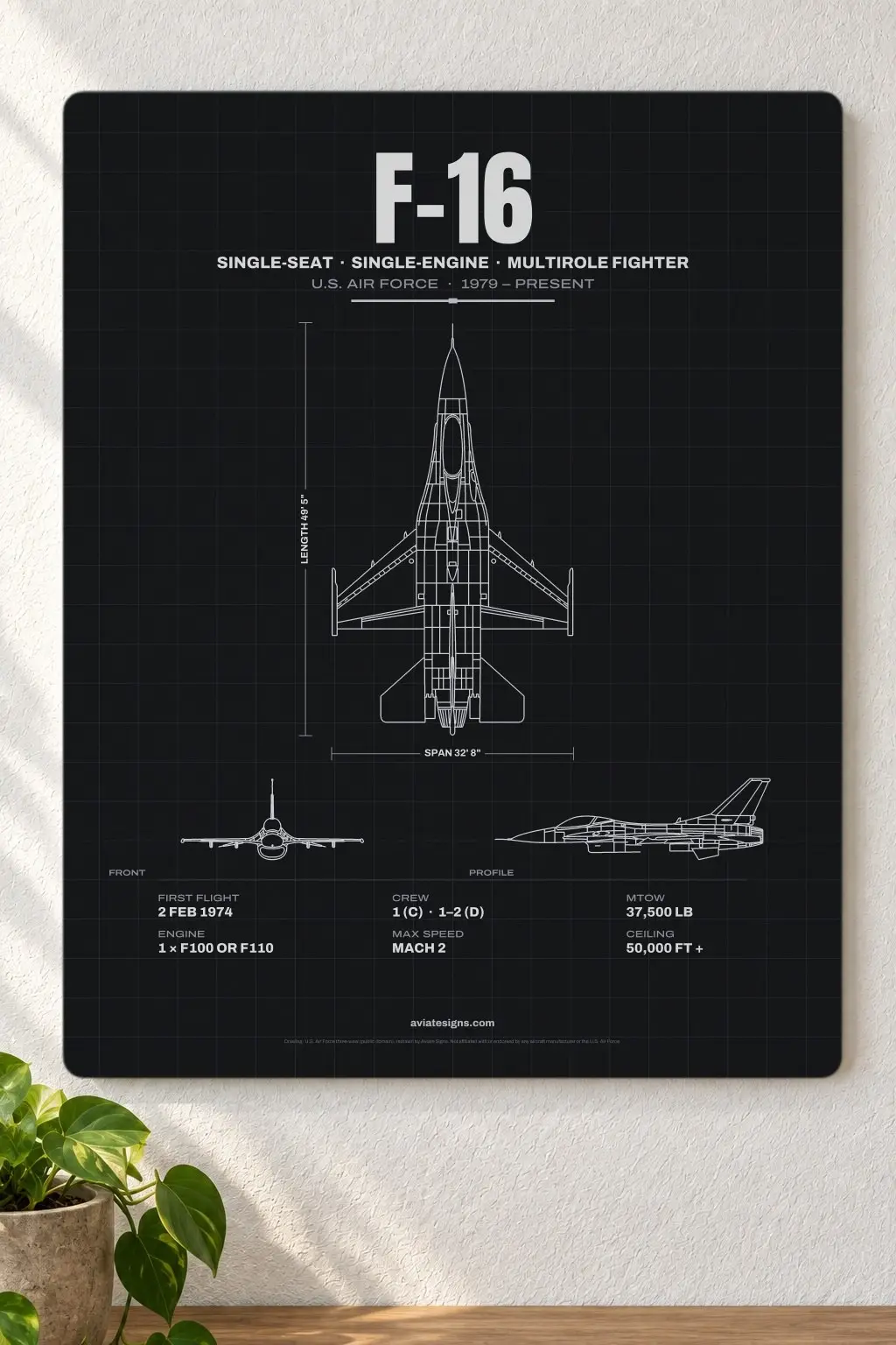 F-16 Technical Series Sign